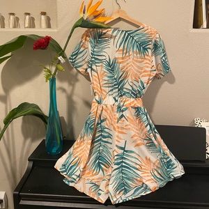 Floral romper tie back